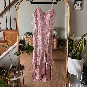Pink Sequin Rose Dress